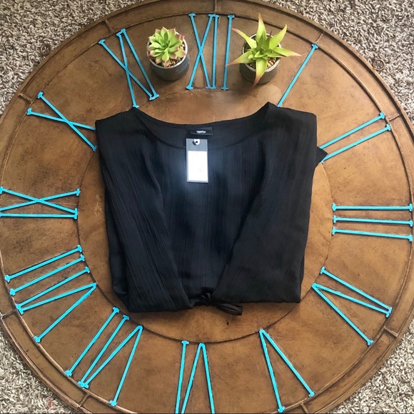 MOSSIMO - SHEER BLACK BLOUSE TIES IN FRONT. - Picture 6 of 6